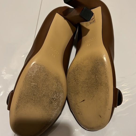 Gucci brown leather high heel shoe size 38 - Picture 7 of 9